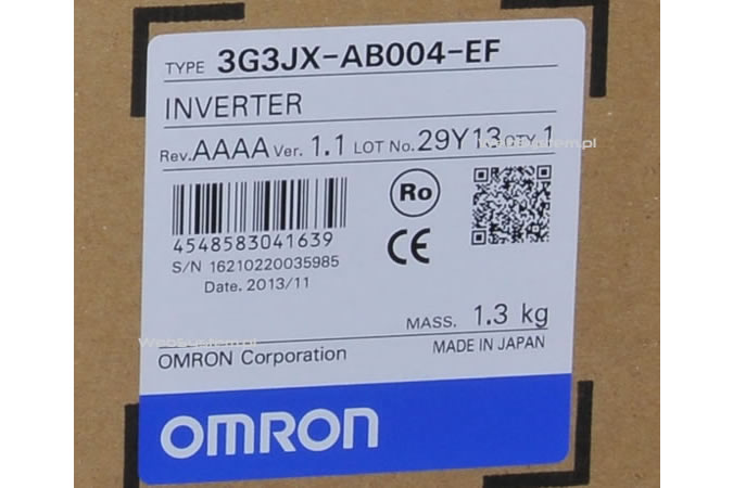 Falownik Omron serii JX moc 0,4kW/230V-3G3JX-AB004-EF