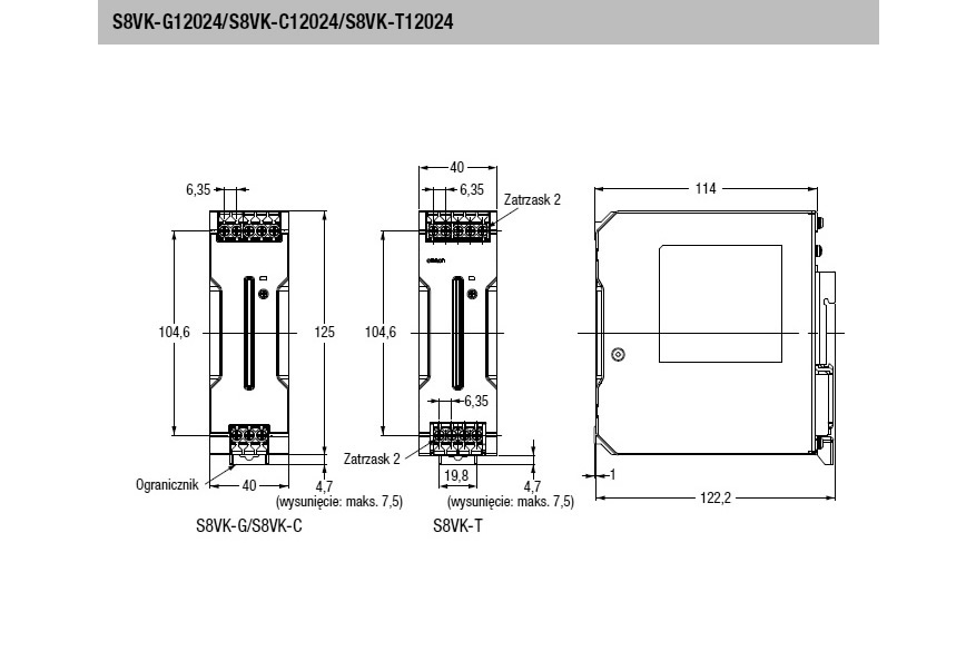 Zasilacz Omron 1faz. 120W 24V 5A S8VK-C12024