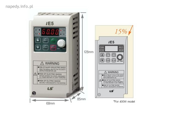 Falownik LG 0,10 kW SV001iE5-1 zasilanie 1-faz.